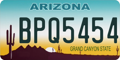 AZ license plate BPQ5454
