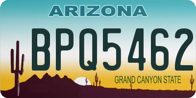 AZ license plate BPQ5462