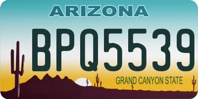 AZ license plate BPQ5539