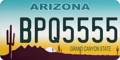 AZ license plate BPQ5555