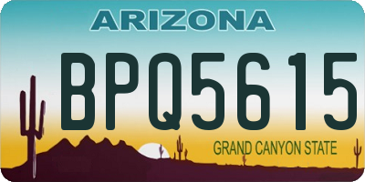AZ license plate BPQ5615