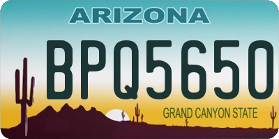 AZ license plate BPQ5650