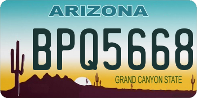 AZ license plate BPQ5668