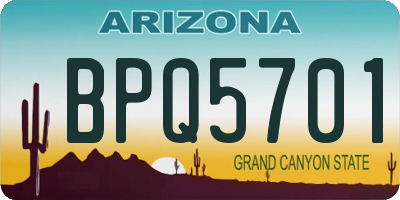 AZ license plate BPQ5701