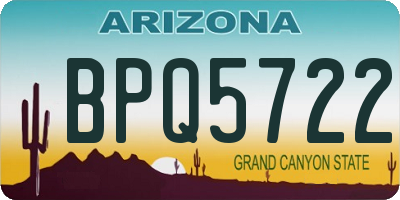 AZ license plate BPQ5722