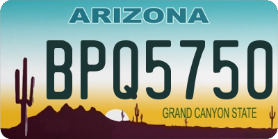 AZ license plate BPQ5750