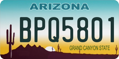 AZ license plate BPQ5801