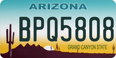 AZ license plate BPQ5808