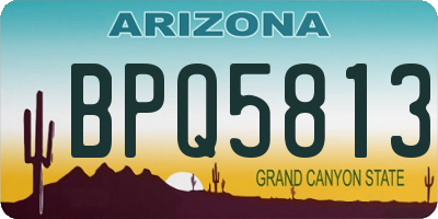 AZ license plate BPQ5813