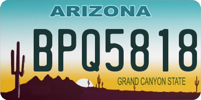 AZ license plate BPQ5818