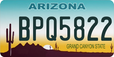 AZ license plate BPQ5822
