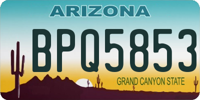 AZ license plate BPQ5853