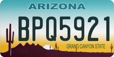 AZ license plate BPQ5921