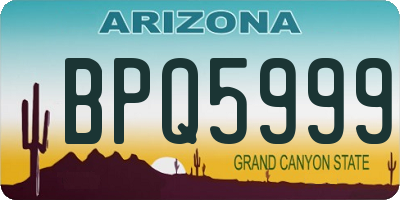 AZ license plate BPQ5999