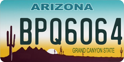 AZ license plate BPQ6064