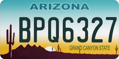 AZ license plate BPQ6327