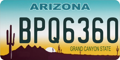 AZ license plate BPQ6360