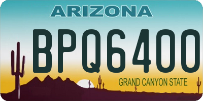 AZ license plate BPQ6400