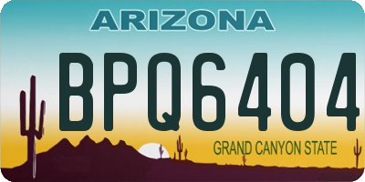 AZ license plate BPQ6404