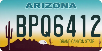 AZ license plate BPQ6412