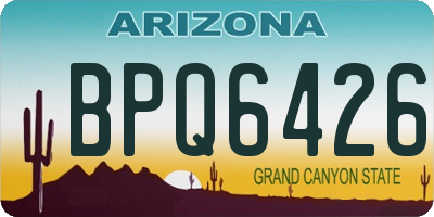 AZ license plate BPQ6426