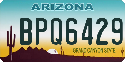 AZ license plate BPQ6429