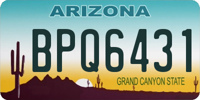 AZ license plate BPQ6431