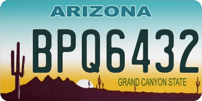 AZ license plate BPQ6432