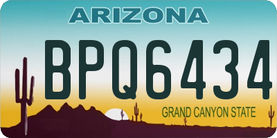 AZ license plate BPQ6434