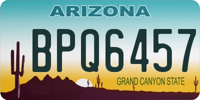 AZ license plate BPQ6457