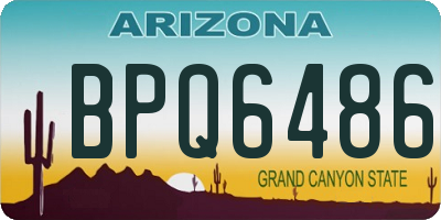 AZ license plate BPQ6486