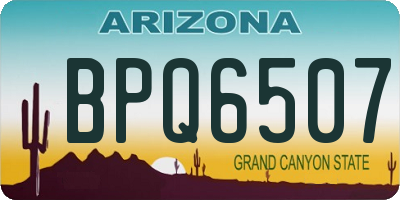 AZ license plate BPQ6507