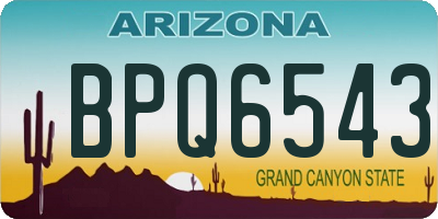 AZ license plate BPQ6543