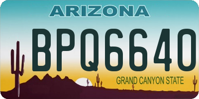 AZ license plate BPQ6640
