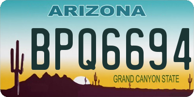 AZ license plate BPQ6694
