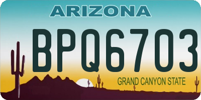 AZ license plate BPQ6703