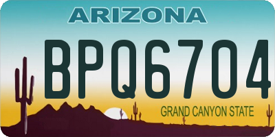 AZ license plate BPQ6704