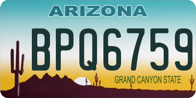 AZ license plate BPQ6759