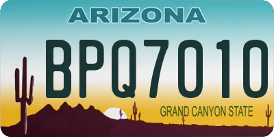 AZ license plate BPQ7010