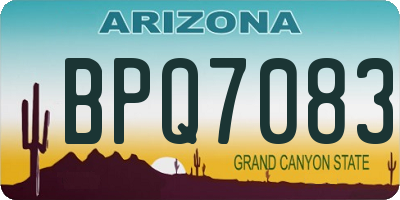 AZ license plate BPQ7083