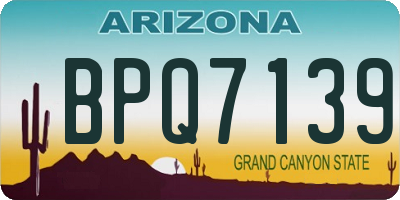 AZ license plate BPQ7139