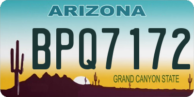 AZ license plate BPQ7172
