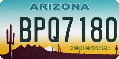 AZ license plate BPQ7180