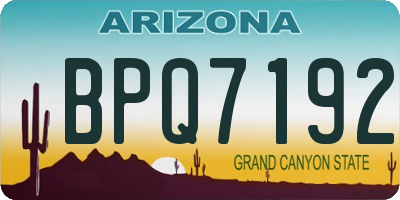AZ license plate BPQ7192