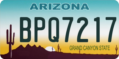 AZ license plate BPQ7217