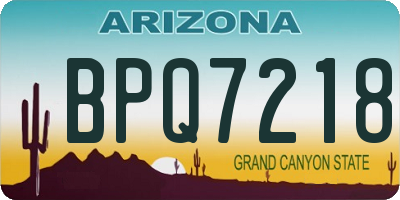 AZ license plate BPQ7218