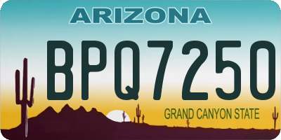 AZ license plate BPQ7250