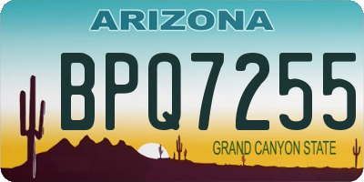AZ license plate BPQ7255