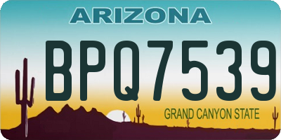AZ license plate BPQ7539