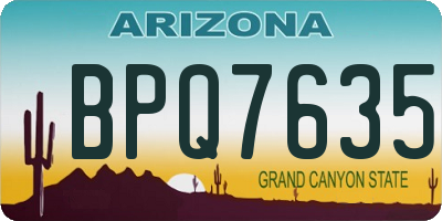 AZ license plate BPQ7635